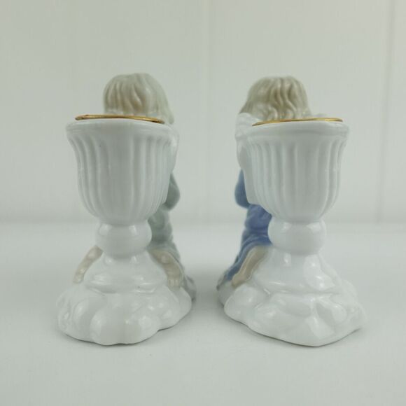 Angel Candleholders Kneeling Praying Set of 2 Vintage - Picture 4 of 8